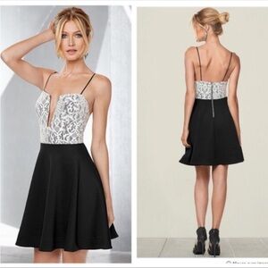 Venus V-plunge Lace Skater Dress